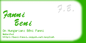 fanni beni business card